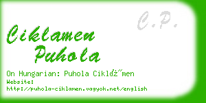 ciklamen puhola business card